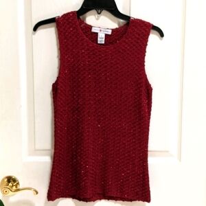Real Clothes Silk Tank Top Size S/P Red Metallic